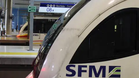 Un tren de SFM en la Estación Intermodal de Palma.