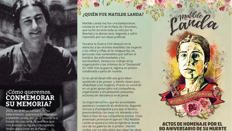 Badajoz homenajea el 80º aniversario de la muerte de Matilde Lada en septiembr