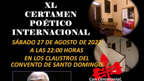Cartel anunciador del XL Certamen Po&eacute;tico Internacional de la Orden Literaria Francisco de Quevedo