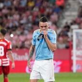 Aspas celebra su gol ante el Girona