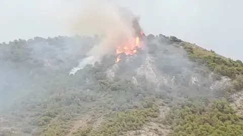 Declarado un incendio forestal en el paraje La Cruz de Nívar por la caída de un rayo