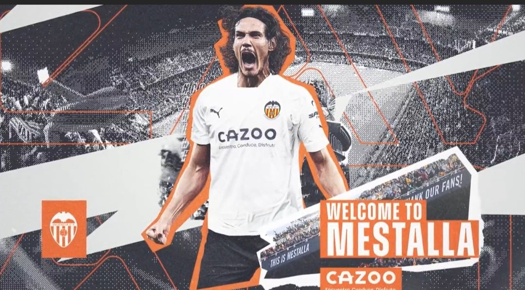 Edinson Cavani ya es oficialmente nuevo jugador del Valencia Edinson Cavani ya es oficialmente nuevo jugador del Valencia
