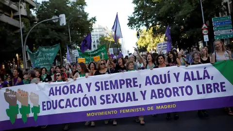 Manifestación a favor de la ley del aborto