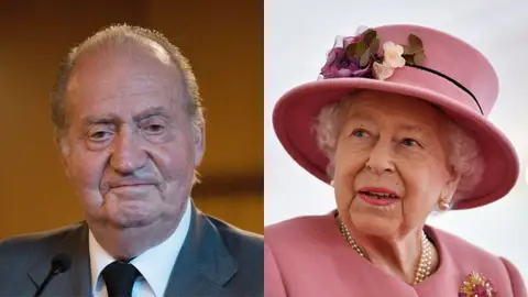 El rey Juan Carlos I y la reina Isabel II