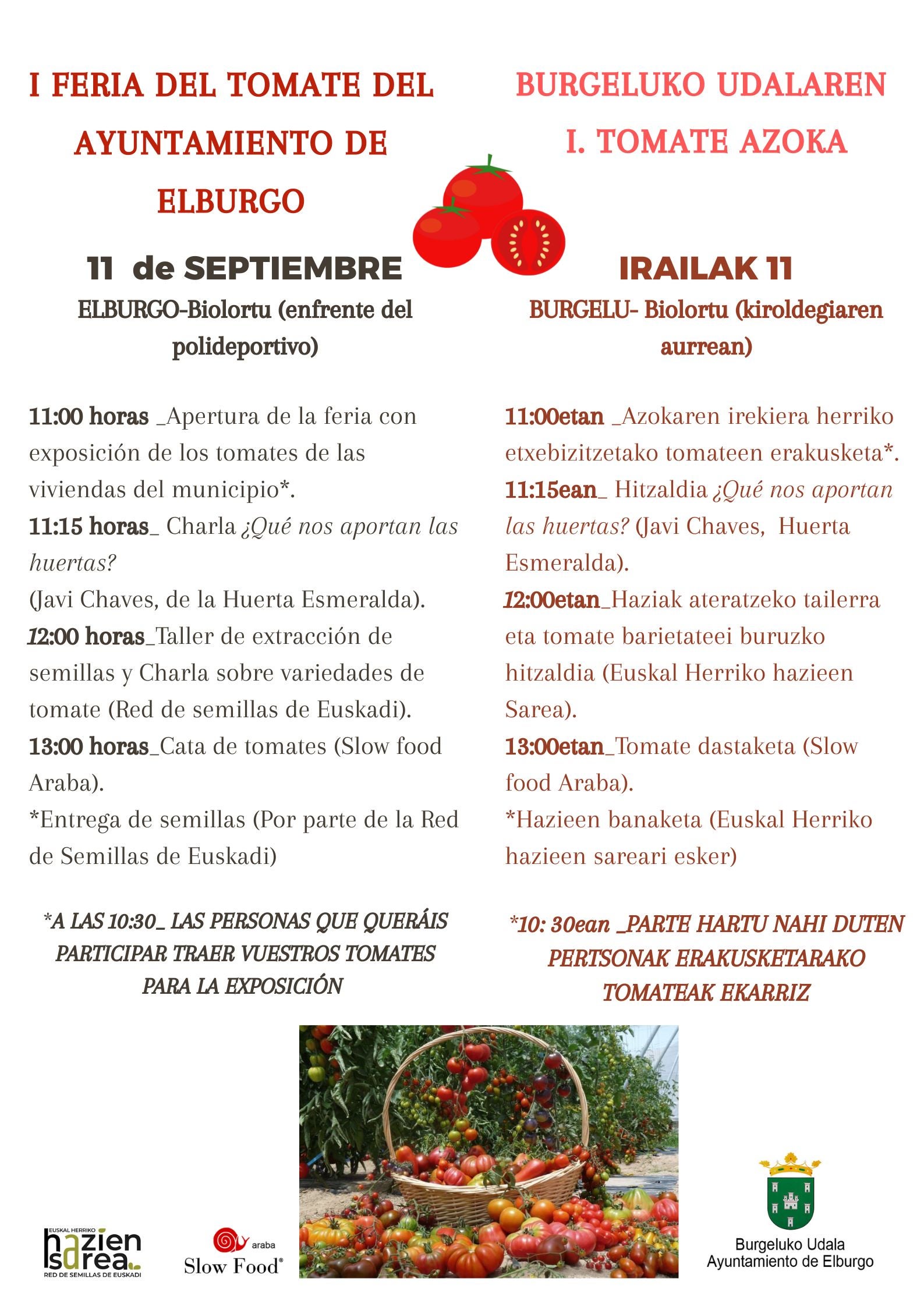 Elburgo organiza este domingo su I Feria del tomate Elburgo organiza este domingo su I Feria del tomate