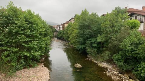 Vista del r&iacute;o Bazt&aacute;n a su paso por Elizondo (Navarra)