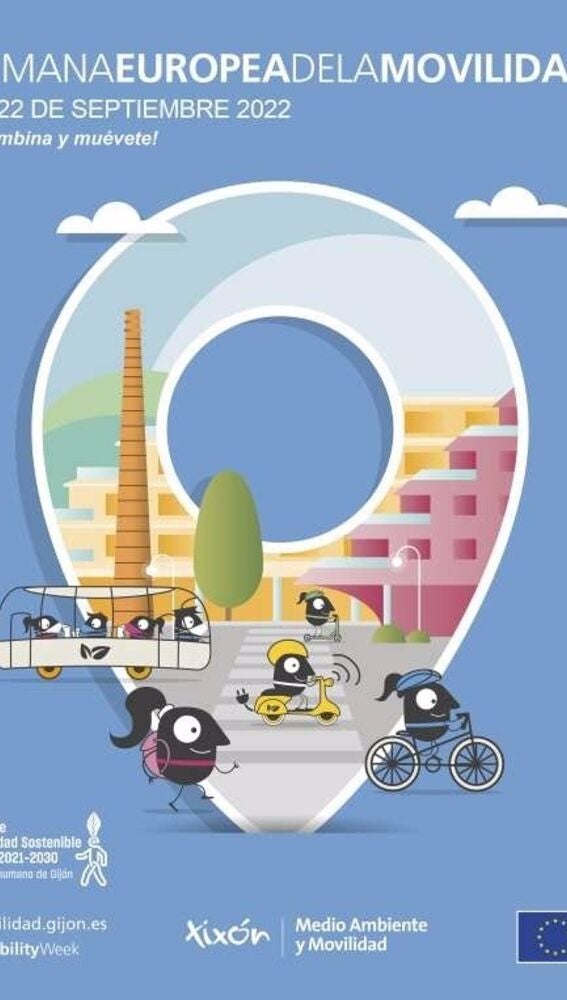 Cartel de la Semana Europea de la Movilidad en Gijón