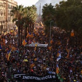 Centenares de personas asisten al acto con motivo de la Diada en Cataluña