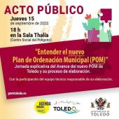 Toledo organiza este jueves un acto público sobre el POM, el Plan de Ordenación Municipal de la capital 