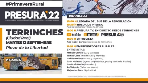 Programa de la visita del Bus de la Repoblación a Terrinches Programa de la visita del Bus de la Repoblación a Terrinches