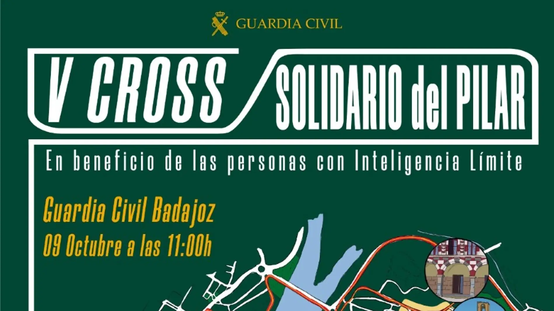 El V Cross Solidario de la Guardia Civil de Badajoz será el 9 de octubre en favor de personas con inteligencia límite