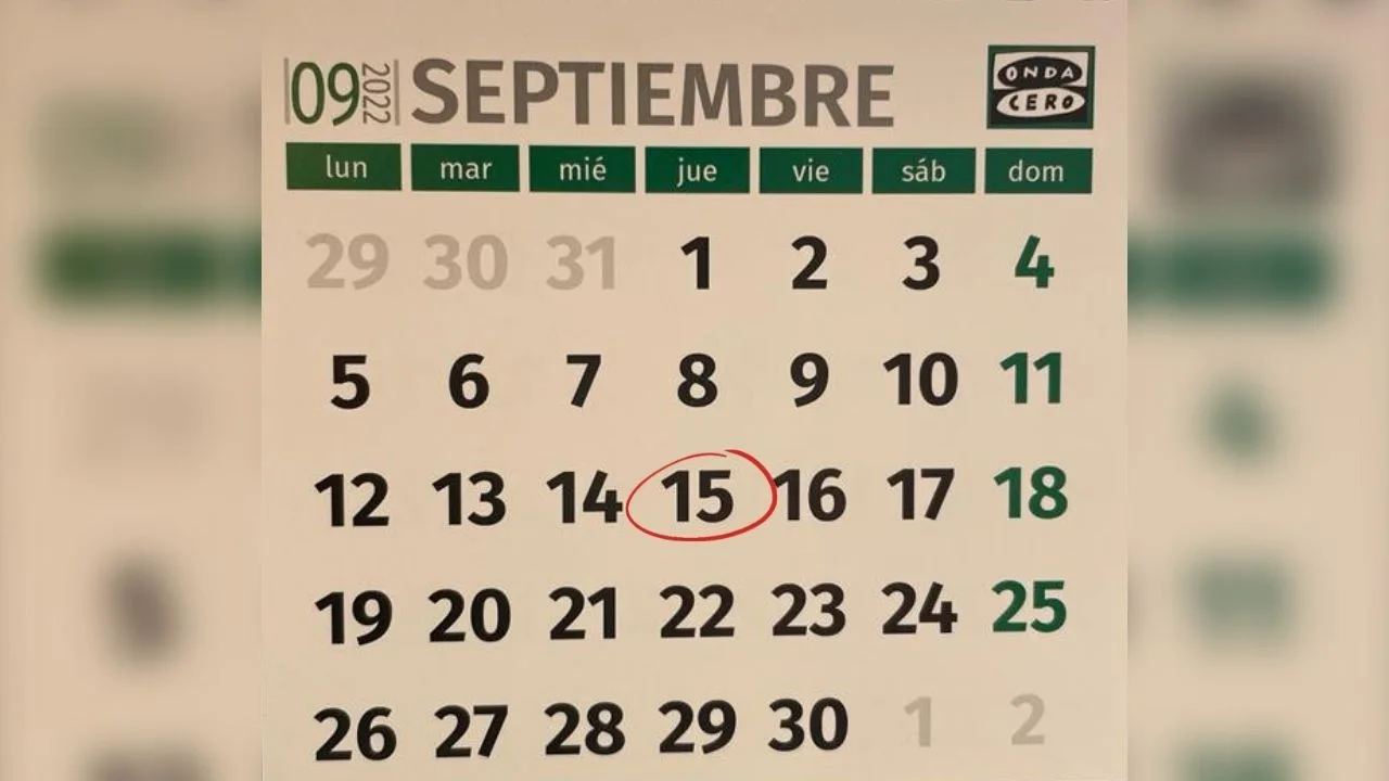 Calendario de septiembre