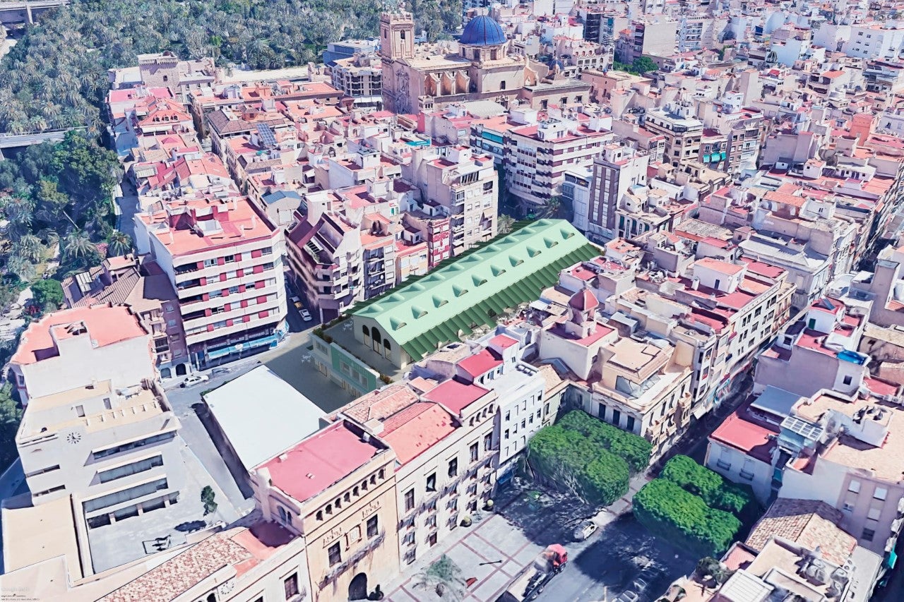 El Mercado Central de Elche que plantea el PP: en el viejo edificio rehabilitado, con área gastronómica y aparcamiento con 120 plazas El Mercado Central de Elche que plantea el PP: en el viejo edificio rehabilitado, con área gastronómica y aparcamiento con 120 plazas
