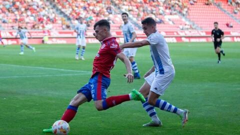 David González, jugador del Numancia, en Los Pajaritos