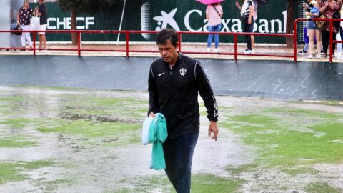 El partido entre Ilicitano y Orihuela se tuvo que suspender en el descanso por la tromba de agua ca&iacute;da
