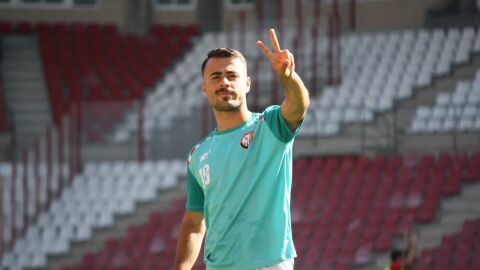 Andrés Silvente entrena con la SD Logroñés