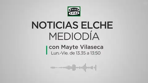 Noticias Elche Mediodía se emite de lunes a viernes de 13:35 a 13:50 horas. Noticias Elche Mediodía se emite de lunes a viernes de 13:35 a 13:50 horas.