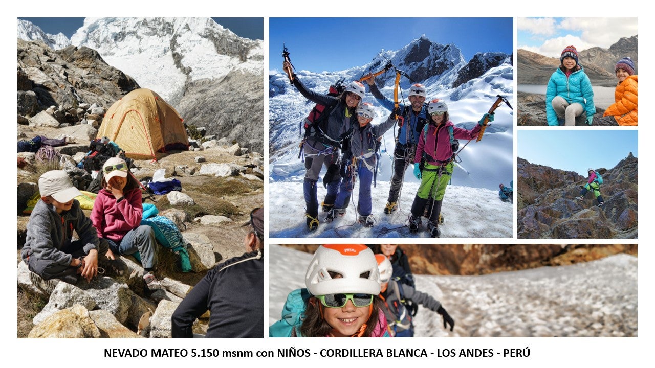 Una familia con dos niños de 8 y 10 años suben la Cordillera Blanca en Perú Una familia con dos niños de 8 y 10 años suben la Cordillera Blanca en Perú