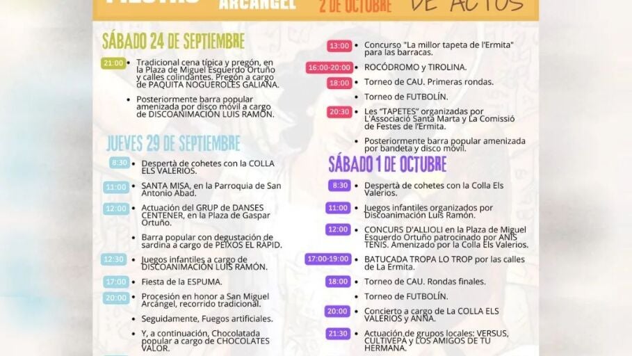 programa fiestas san miguel