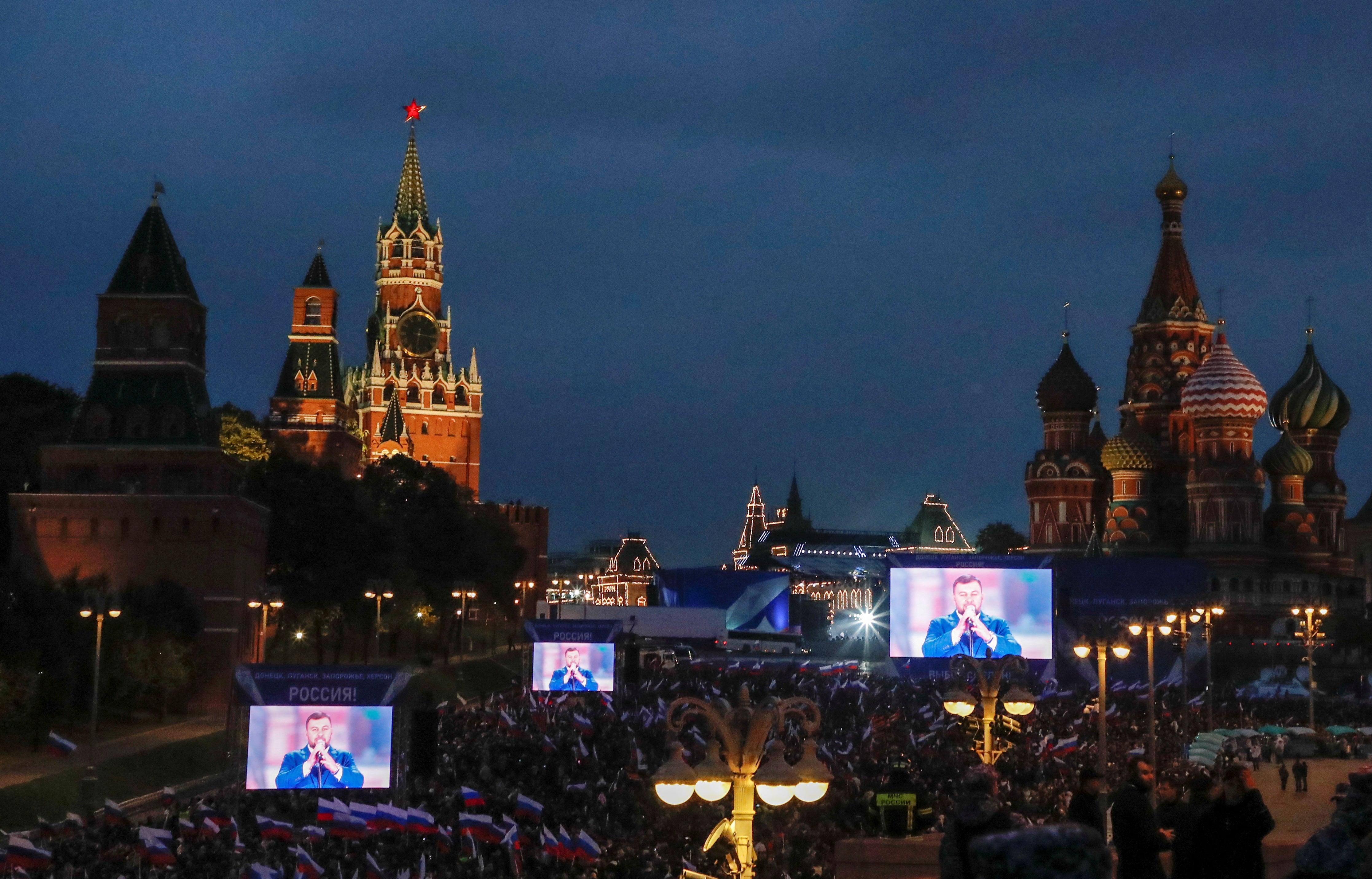 Putin celebra en Moscú la anexión de las provincias ocupadas del este de Ucrania: "¡La victoria será nuestra!" Putin celebra en Moscú la anexión de las provincias ocupadas del este de Ucrania: "¡La victoria será nuestra!"