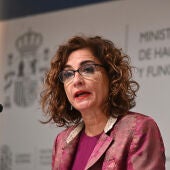 La ministra de Hacienda, María Jesús Montero, durante la presentación del paquete de medidas fiscales