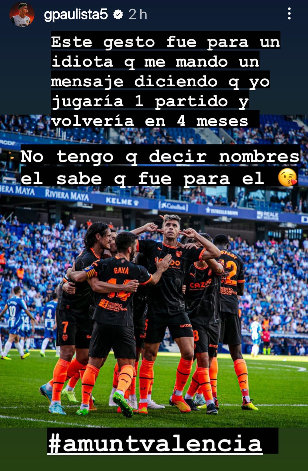 Gabriel Paulista explica su gesto tras marcar ante el Espanyol Gabriel Paulista explica su gesto tras marcar ante el Espanyol