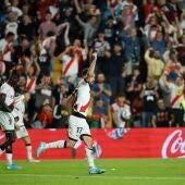 Unai López celebra el gol ante el Elche