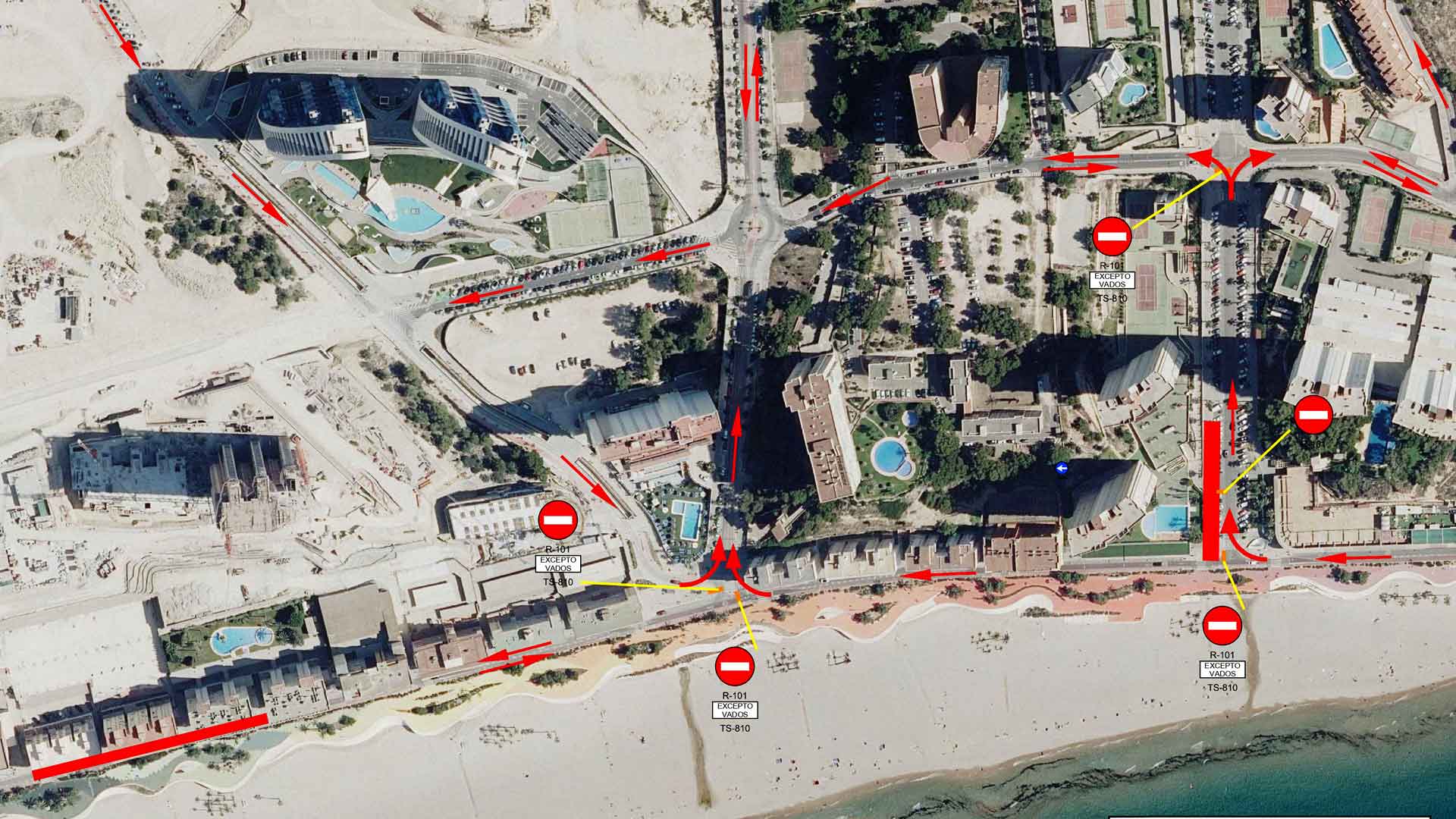 Normalidad en el tráfico en las primeras horas de las obras de ZBE de Benidorm Normalidad en el tráfico en las primeras horas de las obras de ZBE de Benidorm