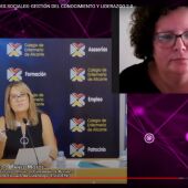 La presidenta del Colegio de Enfermería de Alicante en un webinar con la ponente Rosario Ros