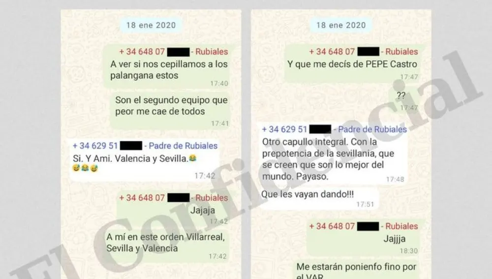 Whatsapps de Luís Rubiales