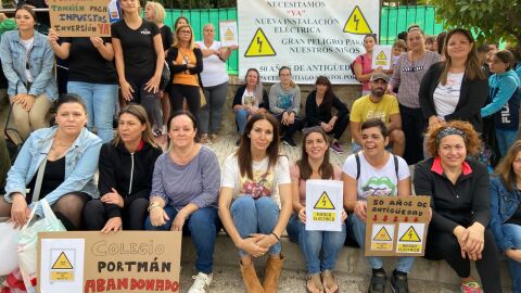 Protestas en el colegio de Portman Protestas en el colegio de Portman
