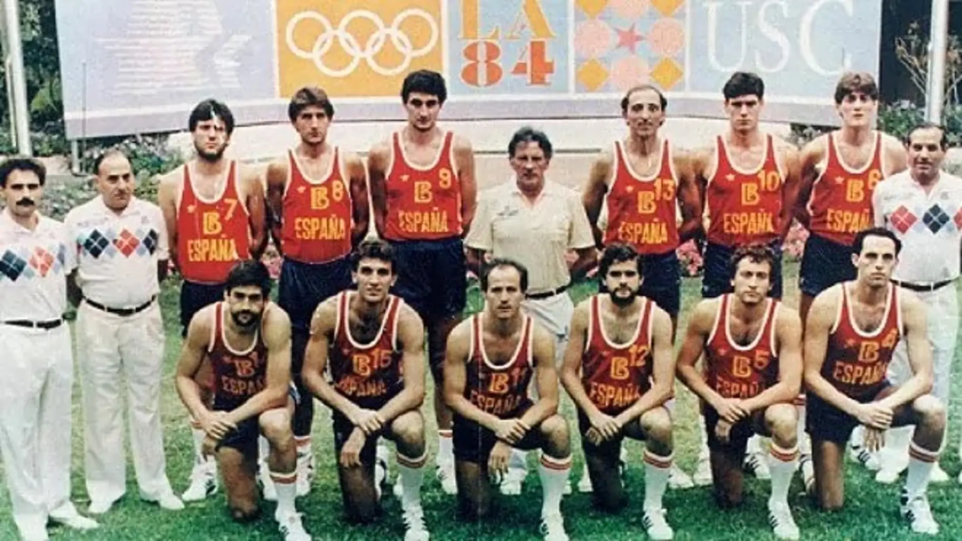 La selección española de baloncesto para los Juegos Olímpicos de Los Ángeles'84.
