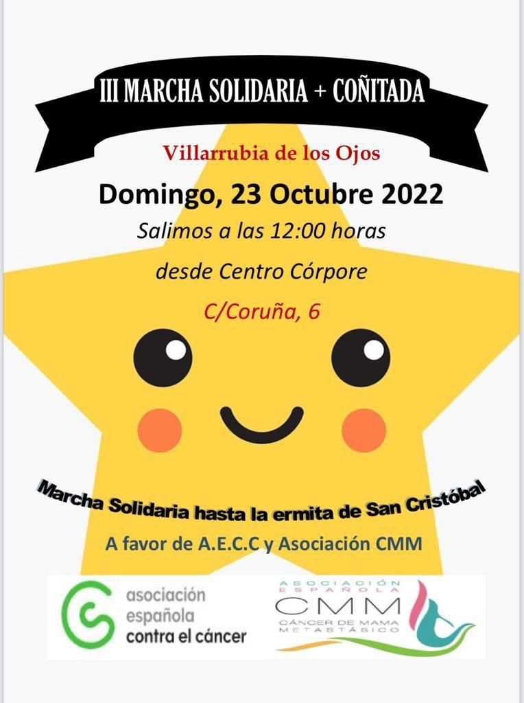 Villarrubia de los Ojos celebra este domingo 23 de octubre una Marcha Solidaria a beneficio de la Asociación Española de Cáncer de Mama Metastásico y la AECC. Villarrubia de los Ojos celebra este domingo 23 de octubre una Marcha Solidaria a beneficio de la Asociación Española de Cáncer de Mama Metastásico y la AECC.
