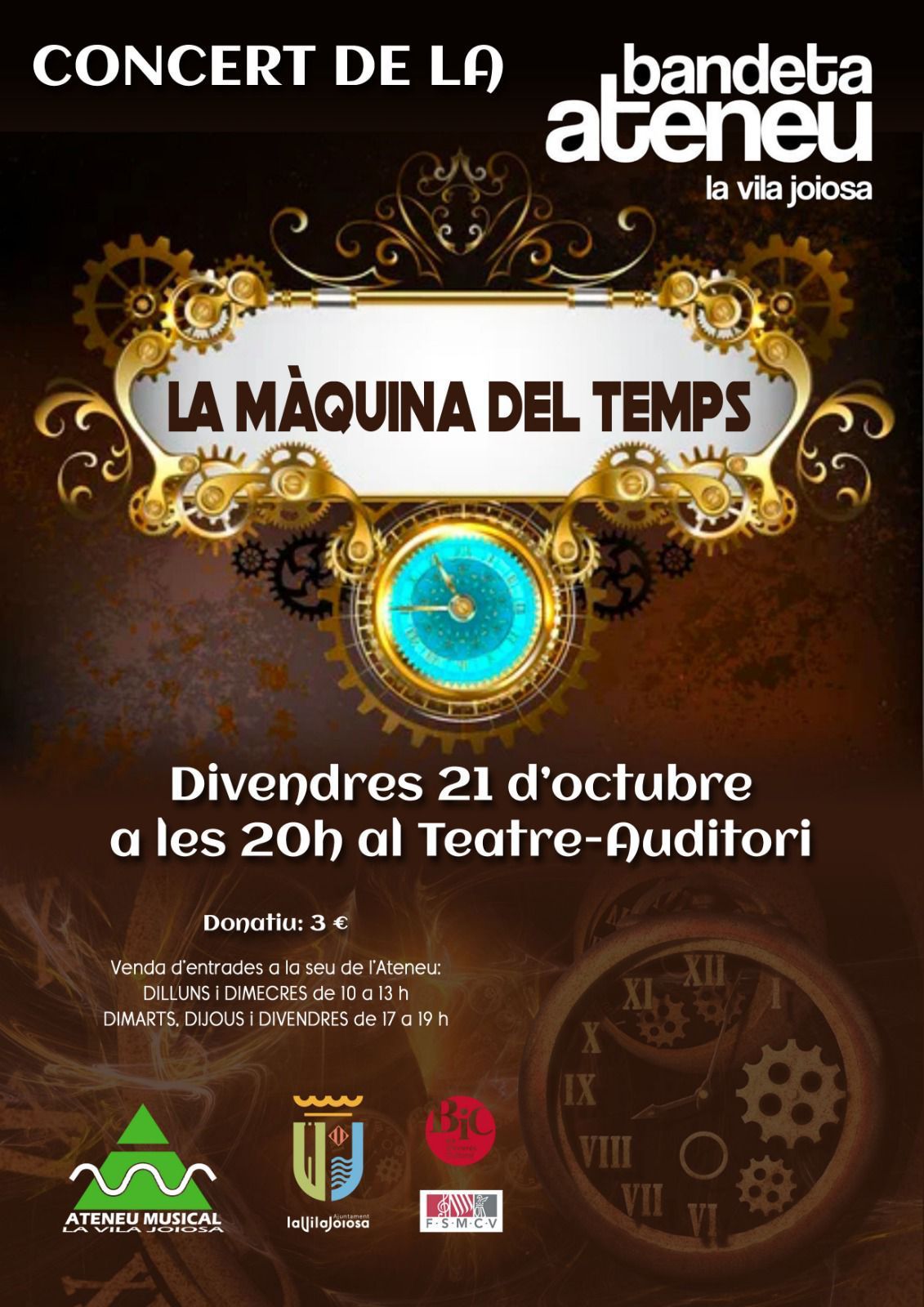 La Bandeta Ateneu ofrece el concierto 'La màquina del Temps' este viernes en la Vila La Bandeta Ateneu ofrece el concierto 'La màquina del Temps' este viernes en la Vila