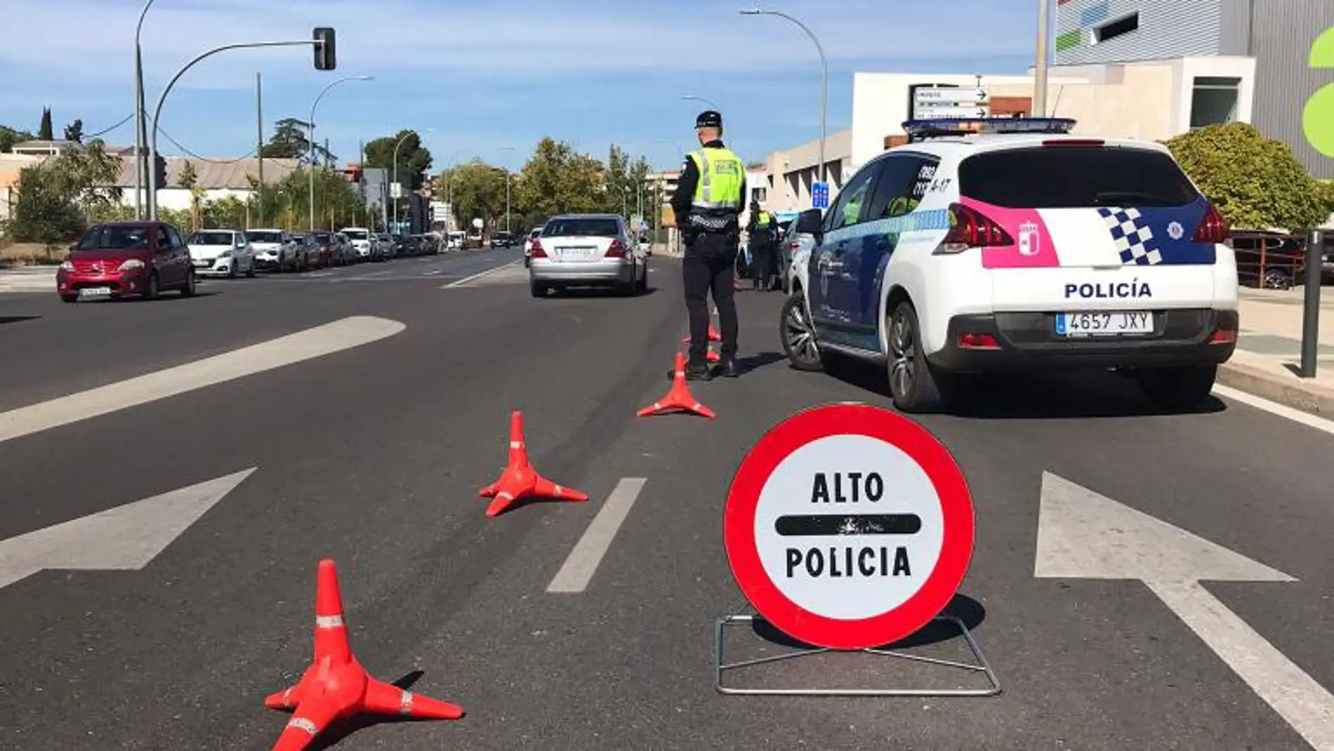 Un control de tráfico de la Policía Local de Ciudad Real