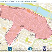 Mapa propuesto para la creación de la zona de bajas emisiones de Zaragoza