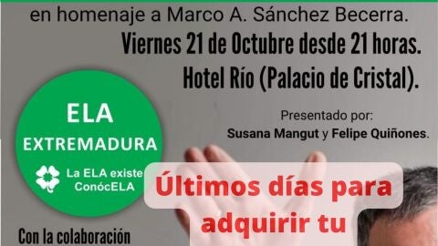 Cartel de la cena solidaria ELA Extremadura