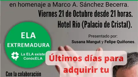 Cartel de la cena solidaria ELA Extremadura Cartel de la cena solidaria ELA Extremadura
