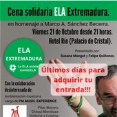 Cartel de la cena solidaria ELA Extremadura Cartel de la cena solidaria ELA Extremadura