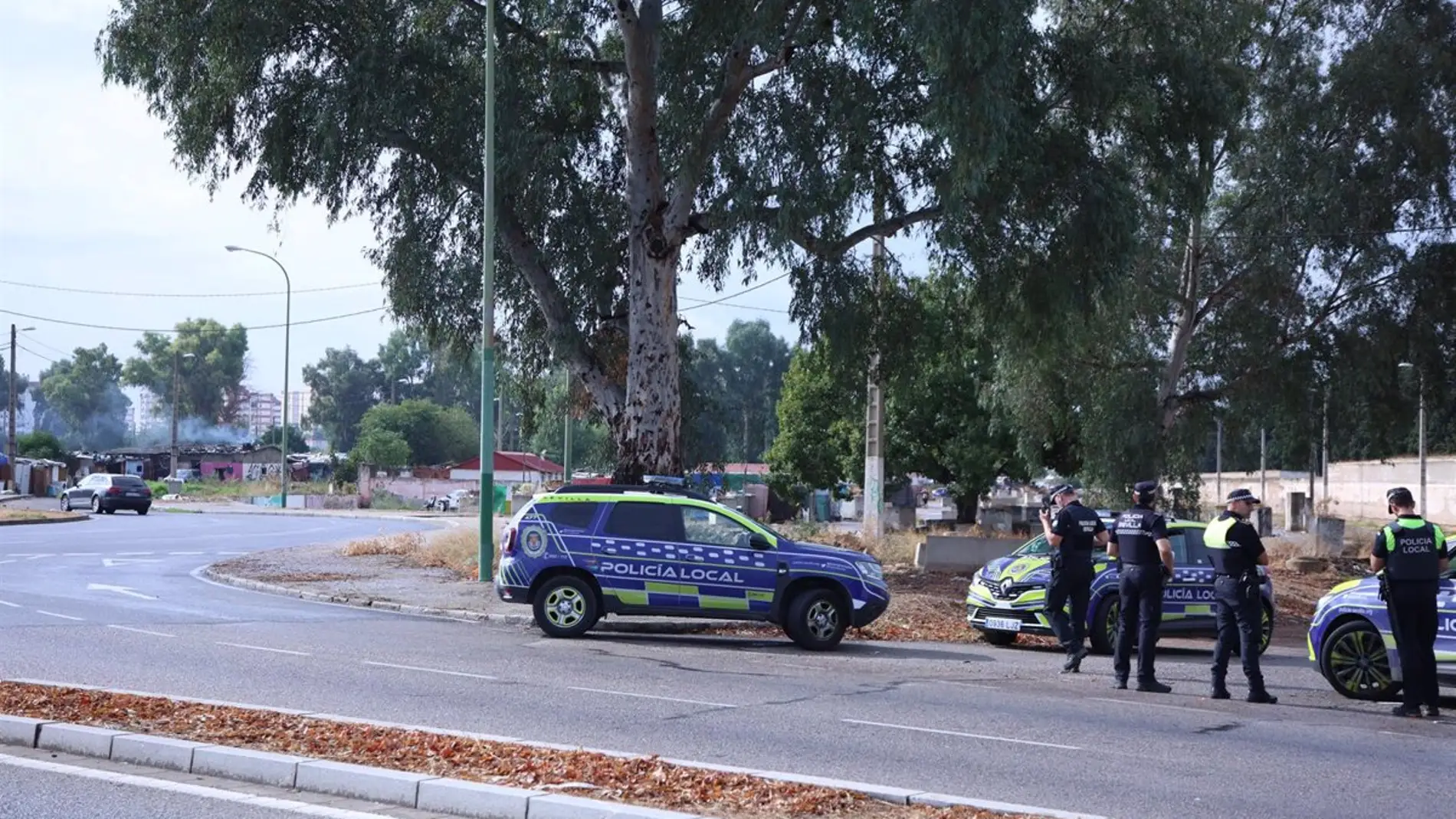 Despliegue policial junto al asentamiento de El Vacie como consecuencia de varios tiroteos