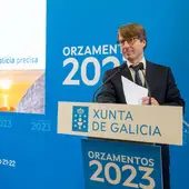 O conselleiro Miguel Corgos durante a presentaicón dos Orzamentos da Xunta 2023. EP O conselleiro Miguel Corgos durante a presentaicón dos Orzamentos da Xunta 2023. EP