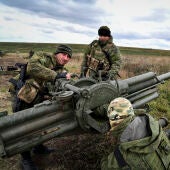 Reclutas rusos asisten a un entrenamiento militar en un campo de entrenamiento en el sur de Rusia.