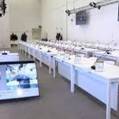 Imagen de la sala en la que se celebra el juicio por el accidente del Alvia. EP