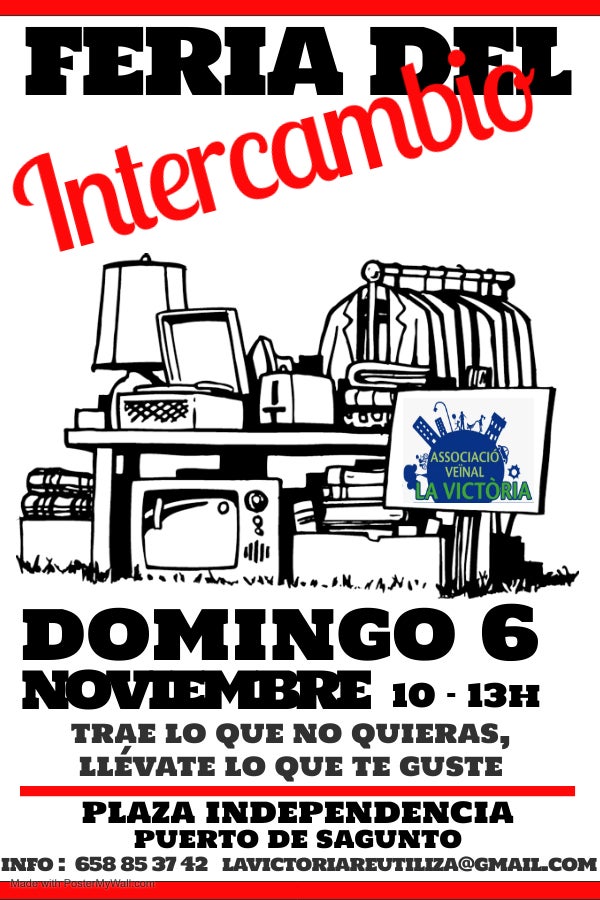 La Asociación de vecinos La Victoria organiza una jornada de intercambios el domingo por la mañana La Asociación de vecinos La Victoria organiza una jornada de intercambios el domingo por la mañana