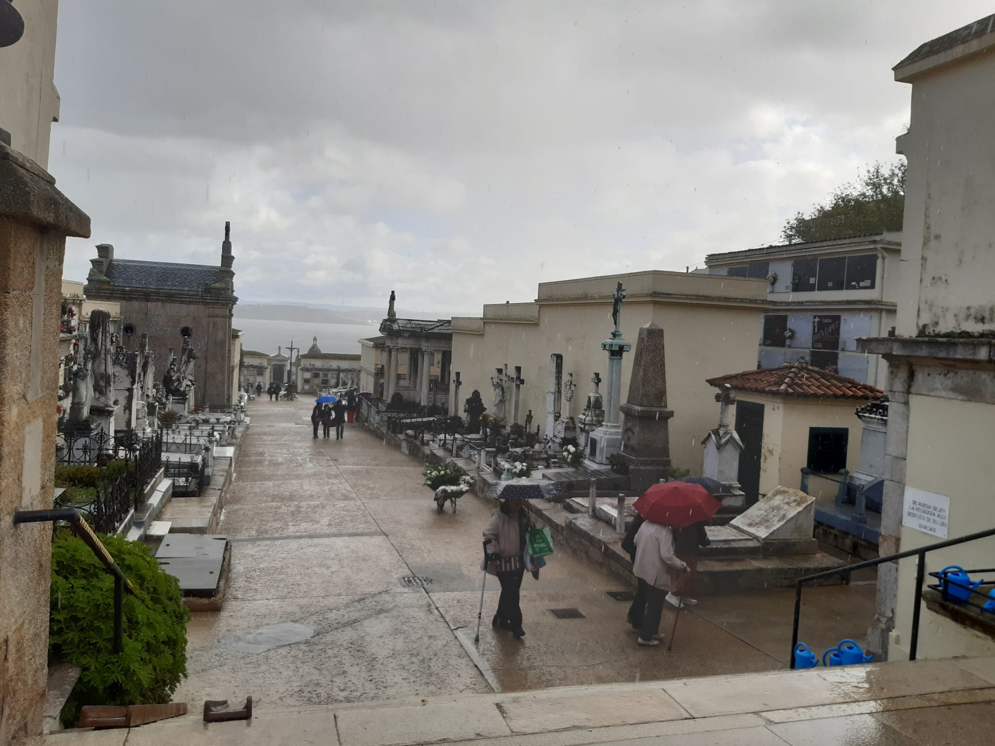 Días de visita a los cementerios coruñeses con paraguas, aunque llueva, y con muchas flores, aunque se note la subida de precios Días de visita a los cementerios coruñeses con paraguas, aunque llueva, y con muchas flores, aunque se note la subida de precios