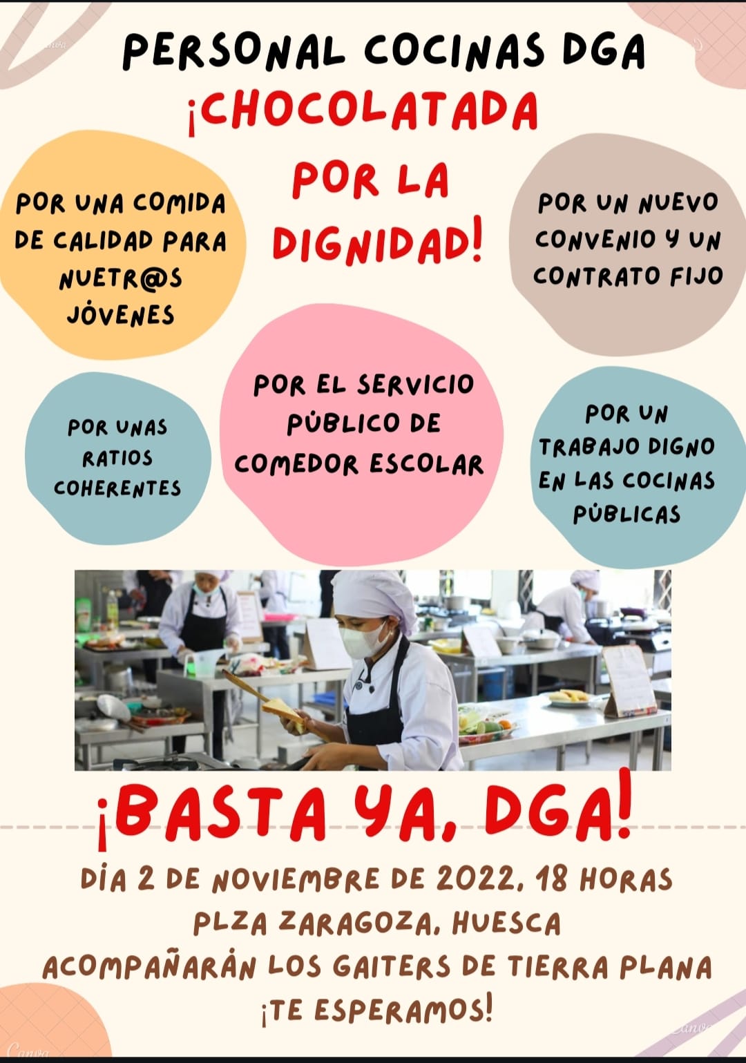 Los empleados de cocinas de comedores públicos salen de nuevo a la calle Los empleados de cocinas de comedores públicos salen de nuevo a la calle