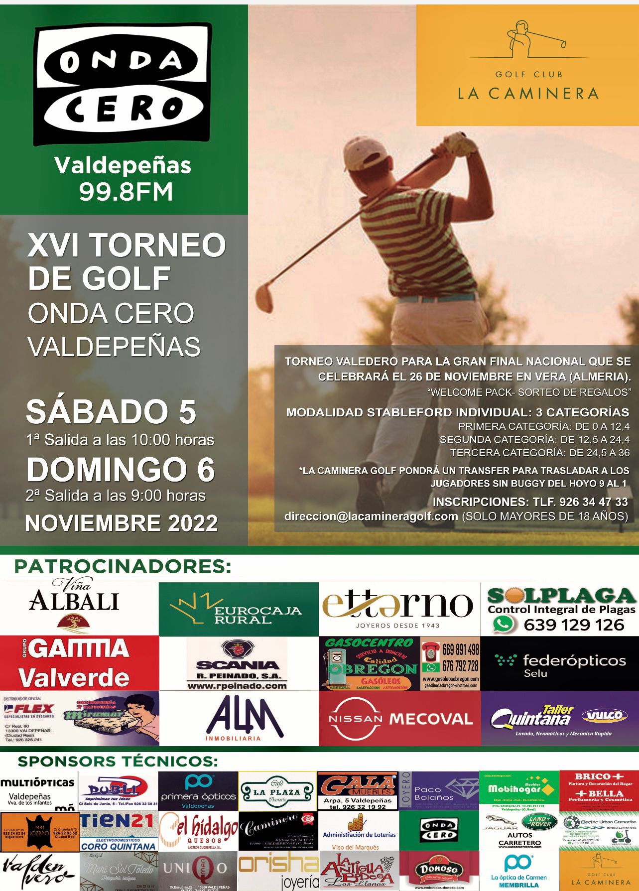 XVI Torneo de Golf de Onda Cero Valdepeñas XVI Torneo de Golf de Onda Cero Valdepeñas