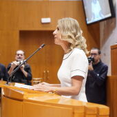 La portavoz del PP, Mar Vaquero, durante su intervención