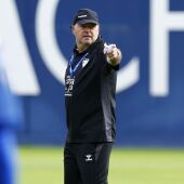 Entrenamiento del Málaga CF, con Pepe Mel y Aleix Febas