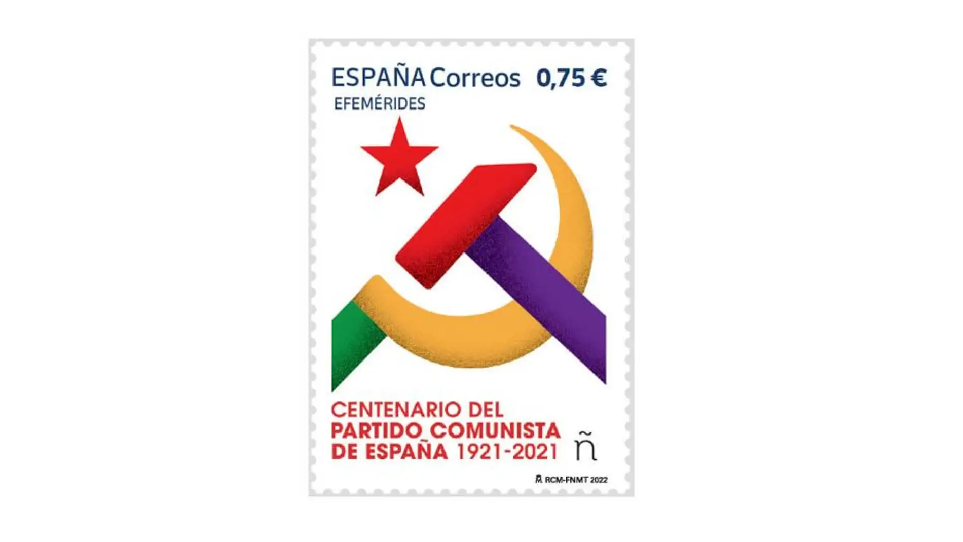 El sello de Correos que celebra el centenario del PCE.